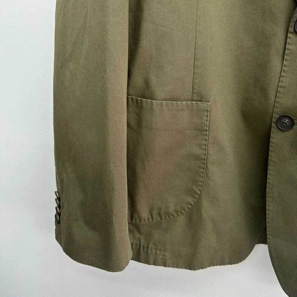 Moss 1851 Men’s Organic Cotton Blend Olive Green Tailored Ankle Pant Suit DIFFER